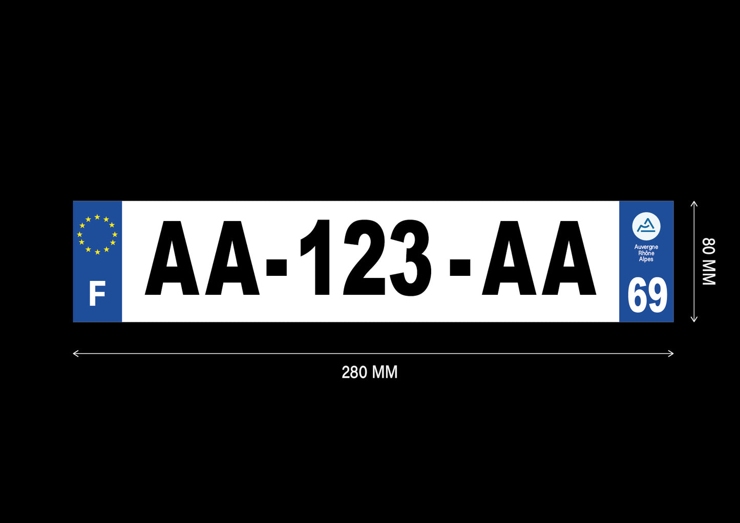 Plaque d'immatriculation auto format suisse