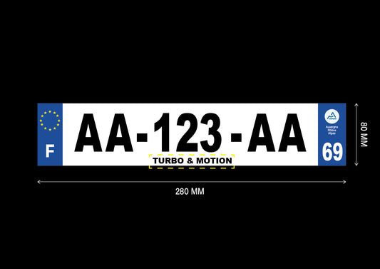 Plaque d'immatriculation auto format suisse