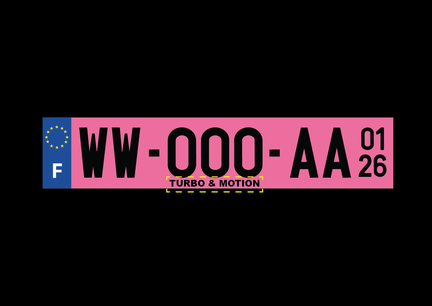 Plaque Immatriculation Provisoire Auto Rose WW